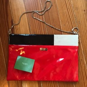Kate Spade block colored clutch with chain